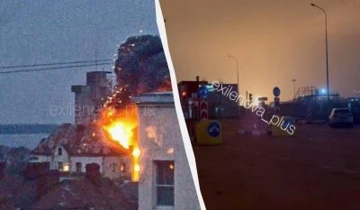 У Росії після атаки дронів палає у портах Усть-Луги та Виборга (фото, відео)